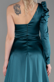 Long Emerald Green Satin Evening Dress ABU1715