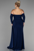 Long Navy Blue Plus Size Evening Dress ABU3352