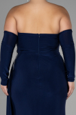 Long Navy Blue Plus Size Evening Dress ABU3352