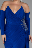 Long Sax Blue Plus Size Evening Dress ABU3352