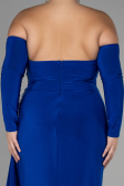 Long Sax Blue Plus Size Evening Dress ABU3352