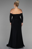 Long Black Plus Size Evening Dress ABU3352