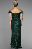 Long Emerald Green Scaly Plus Size Evening Dress ABU3193