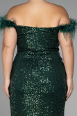 Long Emerald Green Scaly Plus Size Evening Dress ABU3193