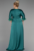 Long Emerald Green Satin Plus Size Evening Dress ABU3367
