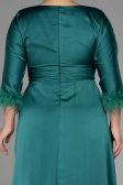 Long Emerald Green Satin Plus Size Evening Dress ABU3367