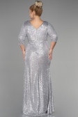 Silver Long Scaly Plus Size Evening Dress ABU3258