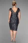 Midi Anthracite Plus Size Invitation Dress ABK1873