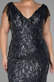Midi Anthracite Plus Size Invitation Dress ABK1873