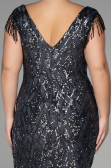 Midi Anthracite Plus Size Invitation Dress ABK1873