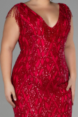 Midi Fuchsia Plus Size Invitation Dress ABK1873
