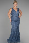Long Indigo Plus Size Engagement Dress ABU3368