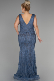 Long Indigo Plus Size Engagement Dress ABU3368