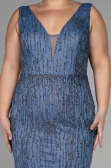 Long Indigo Plus Size Engagement Dress ABU3368