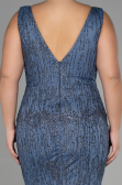Long Indigo Plus Size Engagement Dress ABU3368