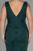 Long Emerald Green Plus Size Engagement Dress ABU3368