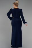 Long Navy Blue Plus Size Evening Dress ABU2832
