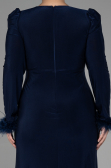 Long Navy Blue Plus Size Evening Dress ABU2832