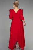 Midi Red Chiffon Oversized Evening Dress ABK1083