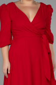 Midi Red Chiffon Oversized Evening Dress ABK1083