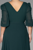 Emerald Green Midi Chiffon Oversized Evening Dress ABK1083