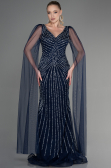 Long Navy Blue Special Design Engagement ABU3357