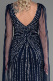 Long Navy Blue Special Design Engagement ABU3357