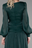 Long Emerald Green Chiffon Prom Gown ABU3397