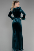 Long Emerald Green Velvet Mermaid Prom Dress ABU3393