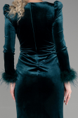 Long Emerald Green Velvet Mermaid Prom Dress ABU3393