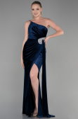 Long Navy Blue Velvet Evening Dress ABU2626