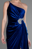 Long Sax Blue Velvet Evening Dress ABU2626