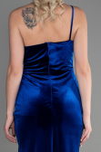 Long Sax Blue Velvet Evening Dress ABU2626