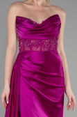 Fuchsia Long Satin Evening Dress ABU3376