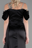 Long Black Satin Evening Dress ABU3398