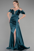 Long Emerald Green Satin Evening Dress ABU3398