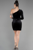 Short Black Velvet Invitation Dress ABK1886