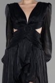 Long Black Chiffon Prom Gown ABU3397
