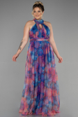 Sax Blue Long Oversized Evening Dress ABU1447