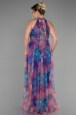 Sax Blue Long Oversized Evening Dress ABU1447