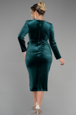 Midi Emerald Green Velvet Invitation Dress ABK1896