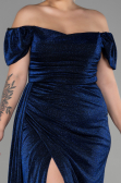 Navy Blue Long Plus Size Evening Dress ABU2658