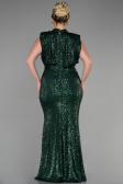 Green Long Scaly Plus Size Evening Dress ABU3115