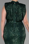 Green Long Scaly Plus Size Evening Dress ABU3115