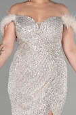 Long Mink Scaly Plus Size Evening Dress ABU3193