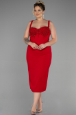 Midi Red Plus Size Invitation Dress ABK1882