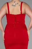Midi Red Plus Size Invitation Dress ABK1882