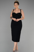Midi Black Plus Size Invitation Dress ABK1882