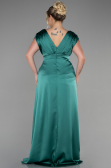 Long Emerald Green Satin Plus Size Engagement Dress ABU3433