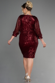 Burgundy Short Plus Size Evening Dress ABK631